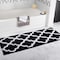 Hastings Home 100 Percent Cotton Trellis Bathroom Mat - 24x60 inches - Black 663069MER - alternate 1